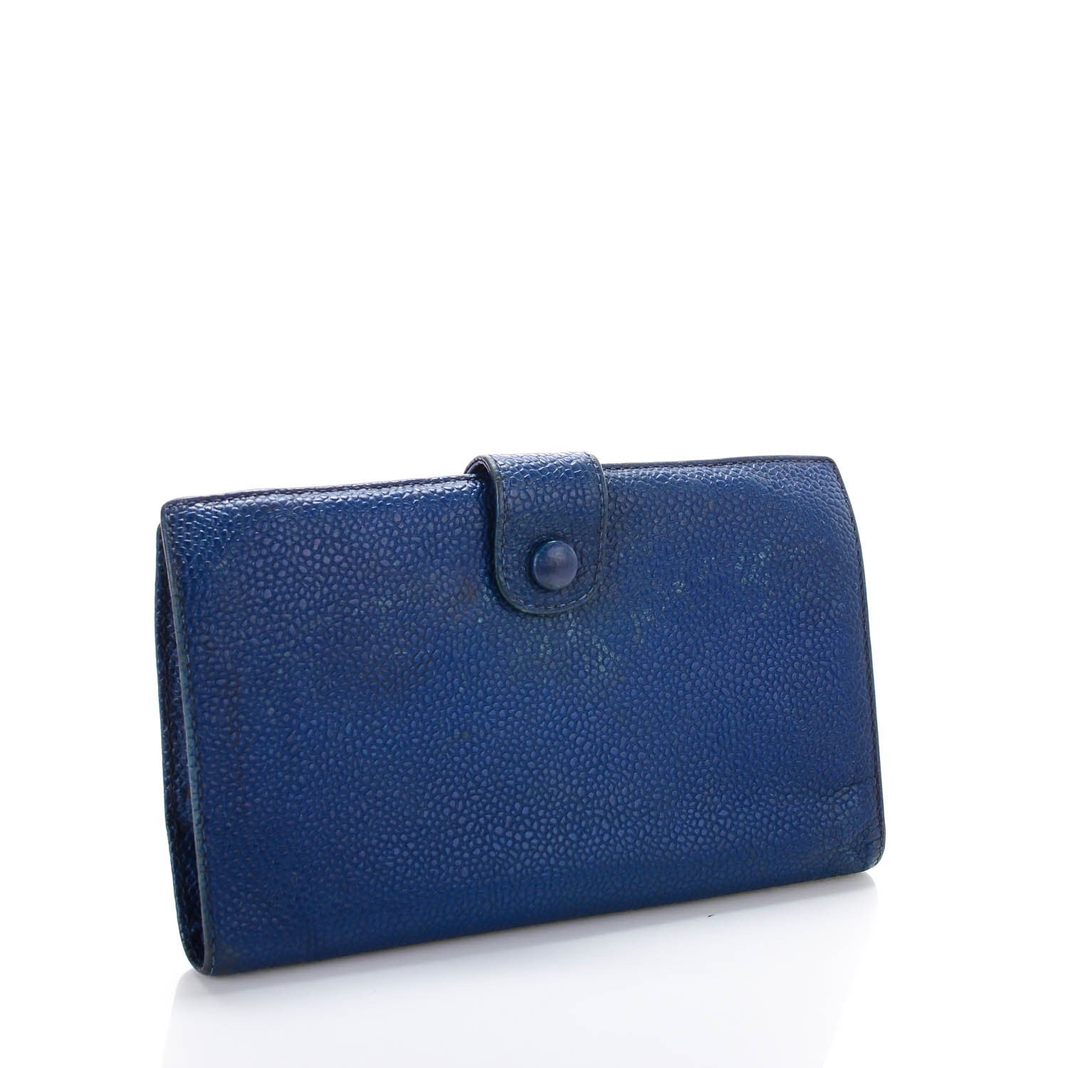 Chanel Caviar CC Wallet Clutch Blue 7 of 13