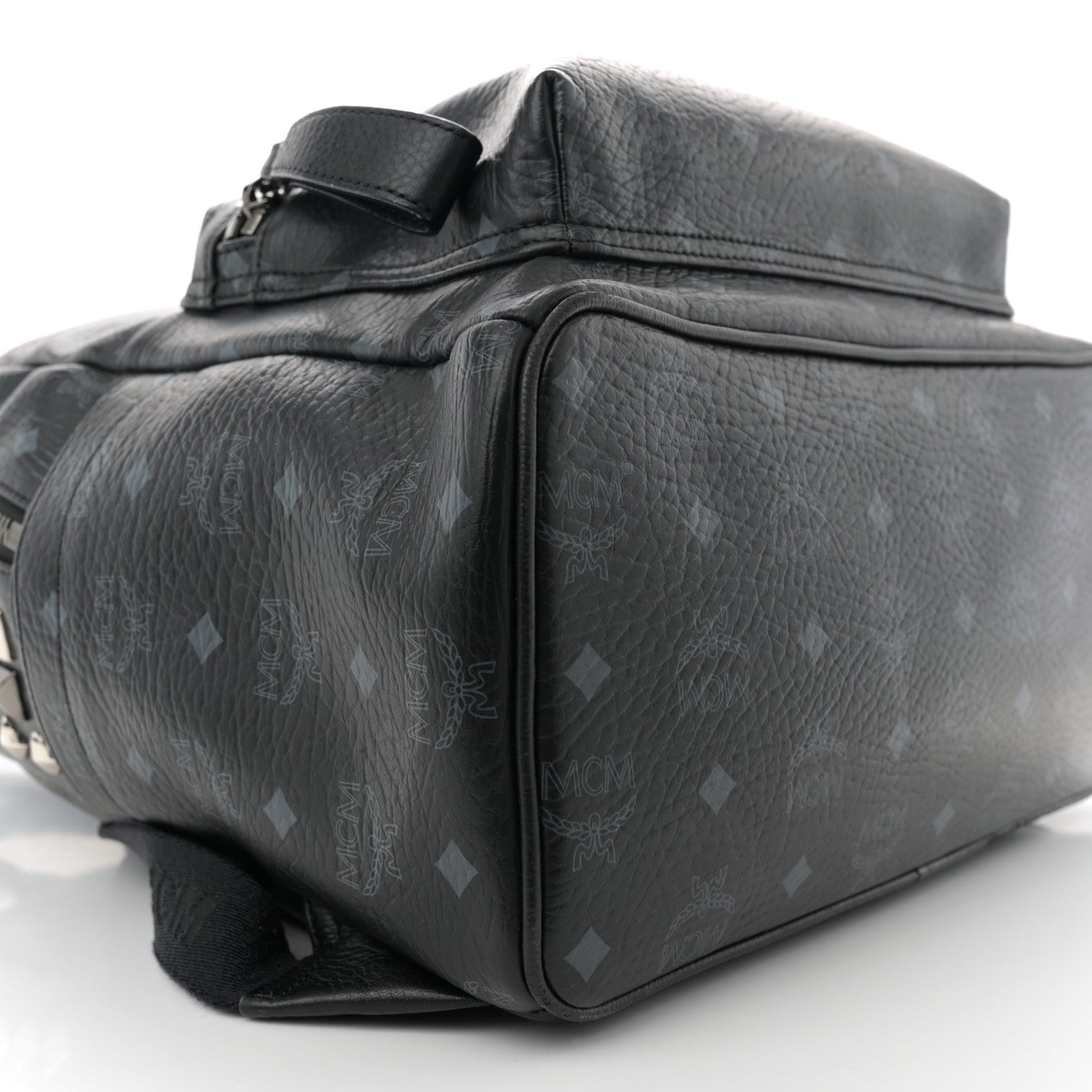 MCM Visetos Studded Medium Backpack Black 8 of 10