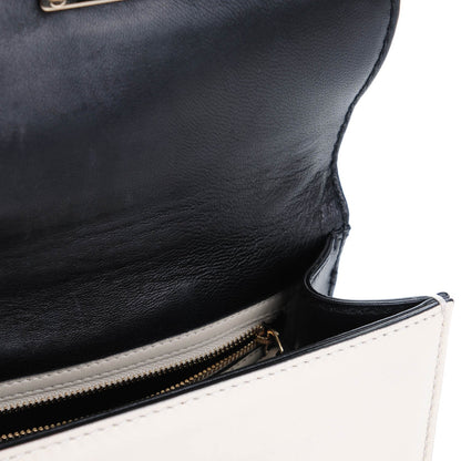 Valentino Garavani Vitello Small Glam Lock Rockstud Flap Black Light Ivory 8 of 8