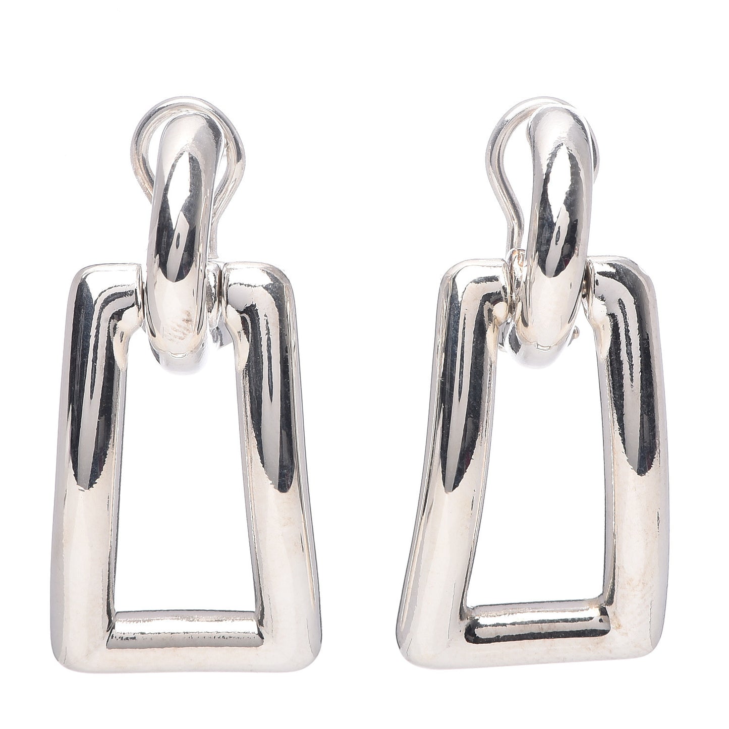 Sterling Silver Rectangle Drop Earrings
