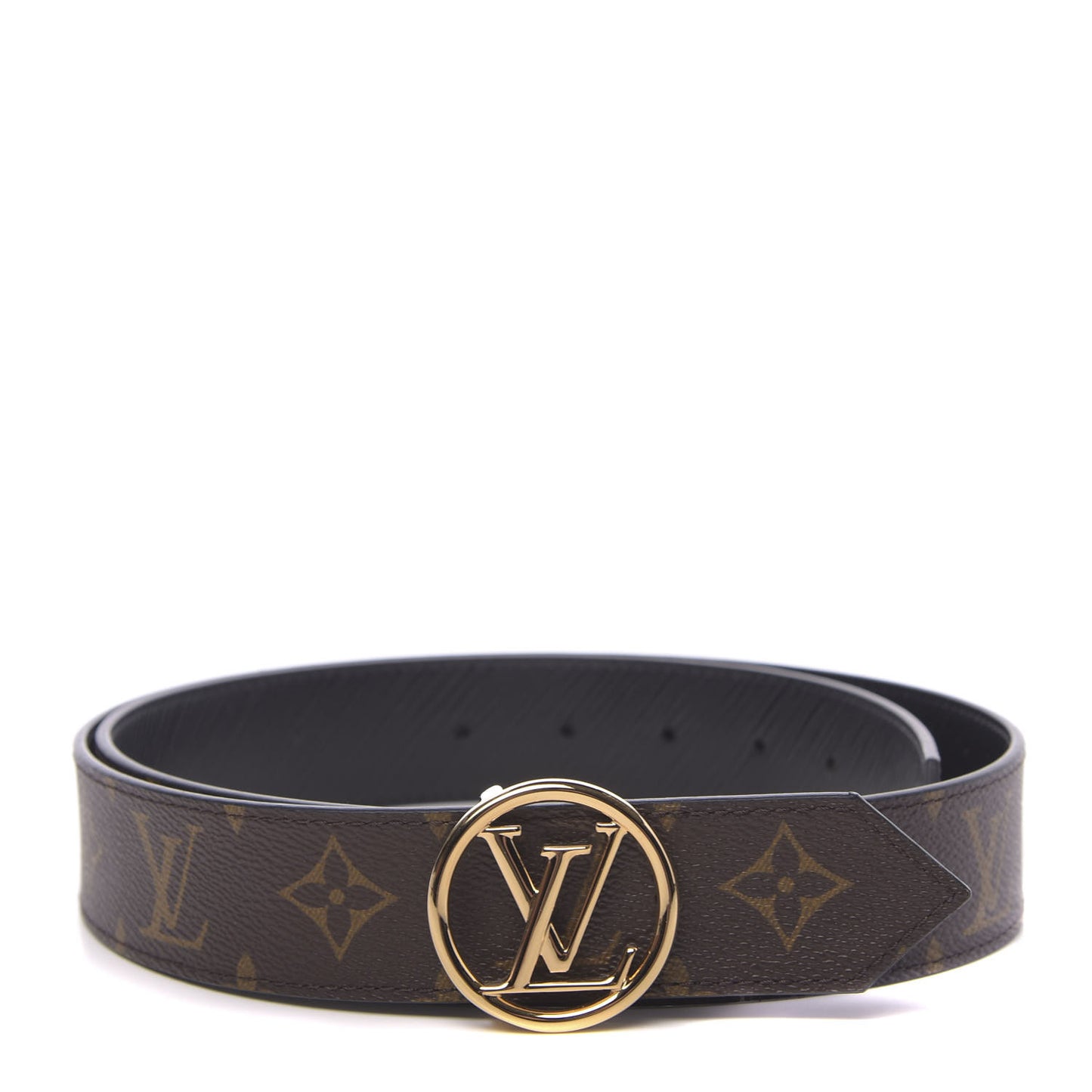 OUIS VUITTON Monogram Epi 35mm LV Circle Reversible Belt 90 36 Black