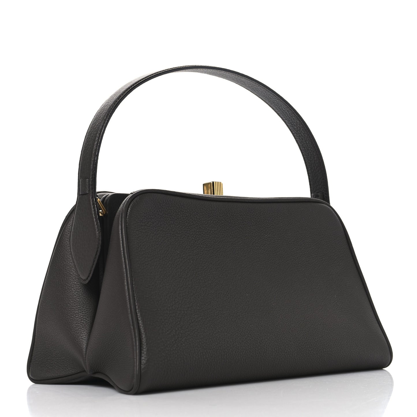 Pebbled Calfskin Cate Bag Dark Brown