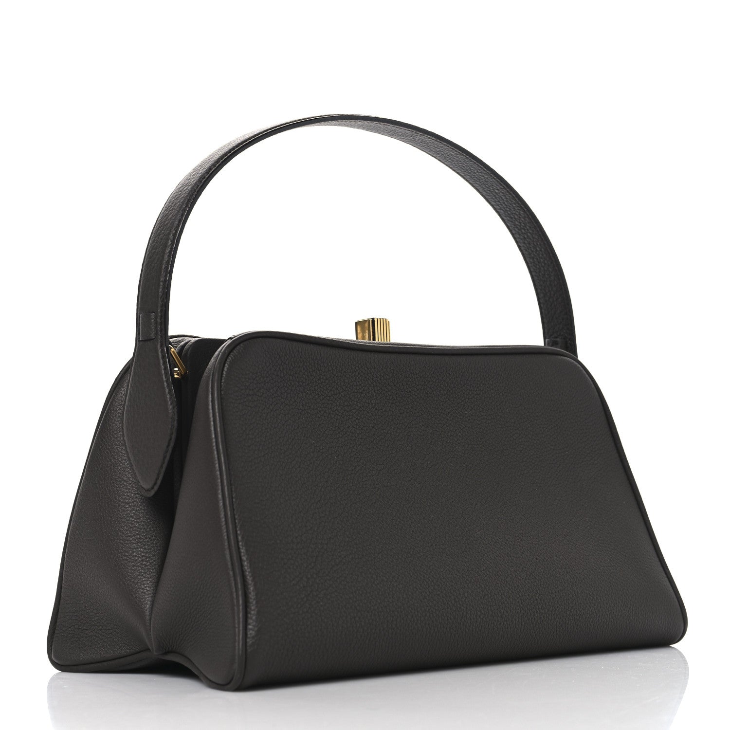 Khaite Pebbled Calfskin Cate Bag Dark Brown 3 of 11