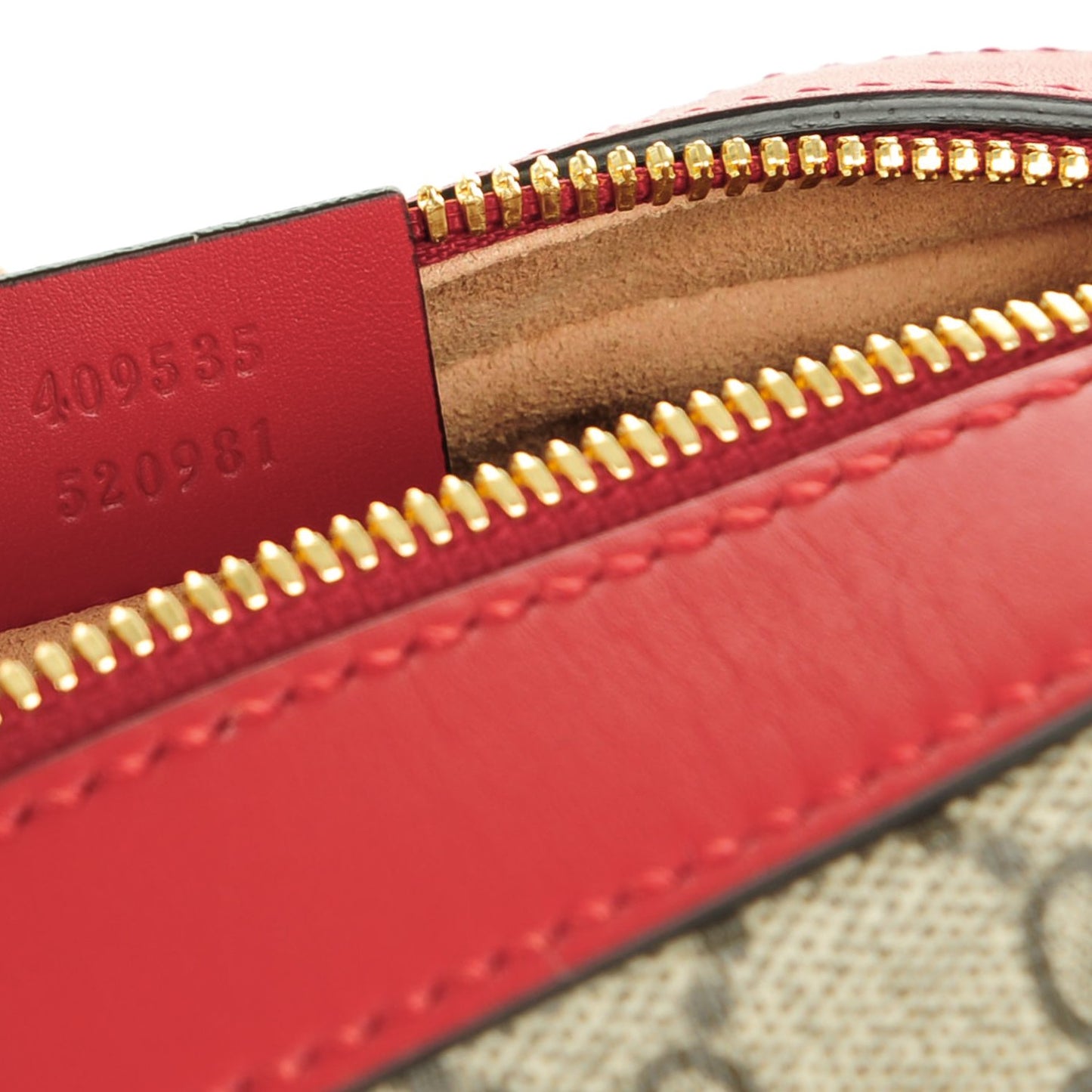 GG Supreme Monogram Kingsnake Heart Embroidered Mini Chain Shoulder Bag Beige Hibiscus Red