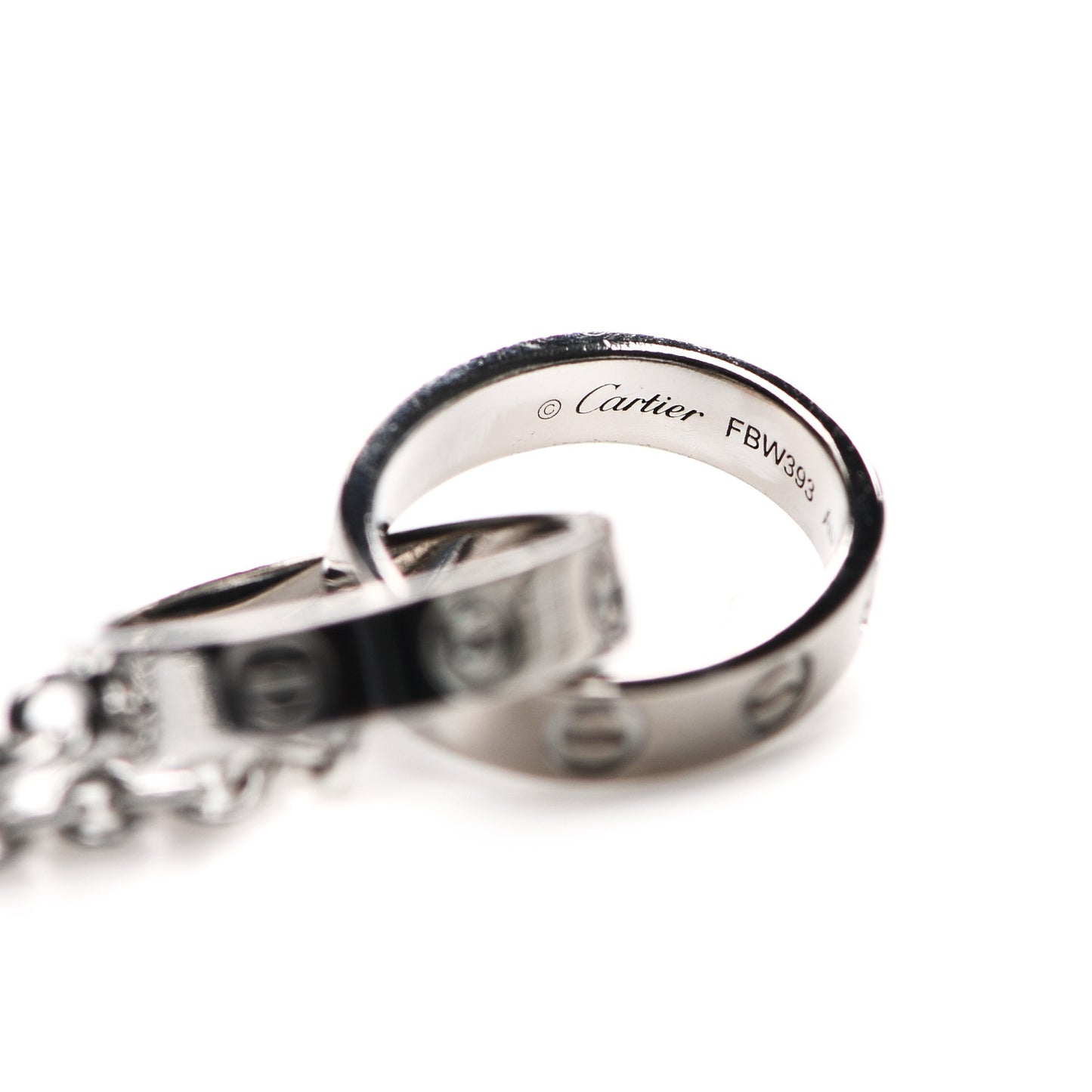 18K White Gold Interlocking LOVE Necklace
