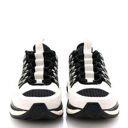 Chanel Fabric Suede Calfskin Sneakers 36 White Black 3 of 10