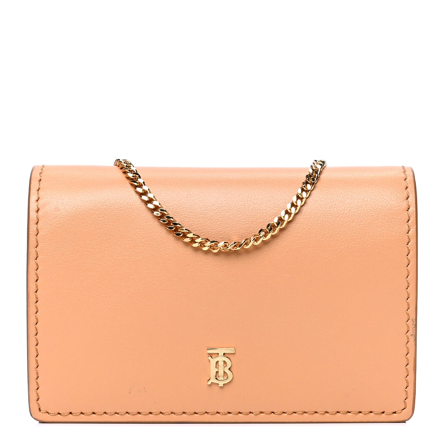 Burberry Calfskin Jessie Chain Card Case Warm Sand 1 of 4