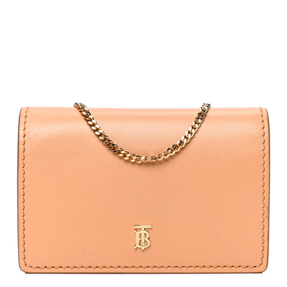 Burberry Calfskin Jessie Chain Card Case Warm Sand 1 of 4