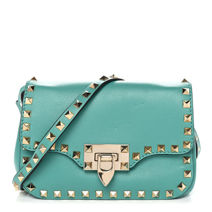 Valentino Garavani Vitello Small Rockstud Flap Saddle Bag Colibri 1 of 9