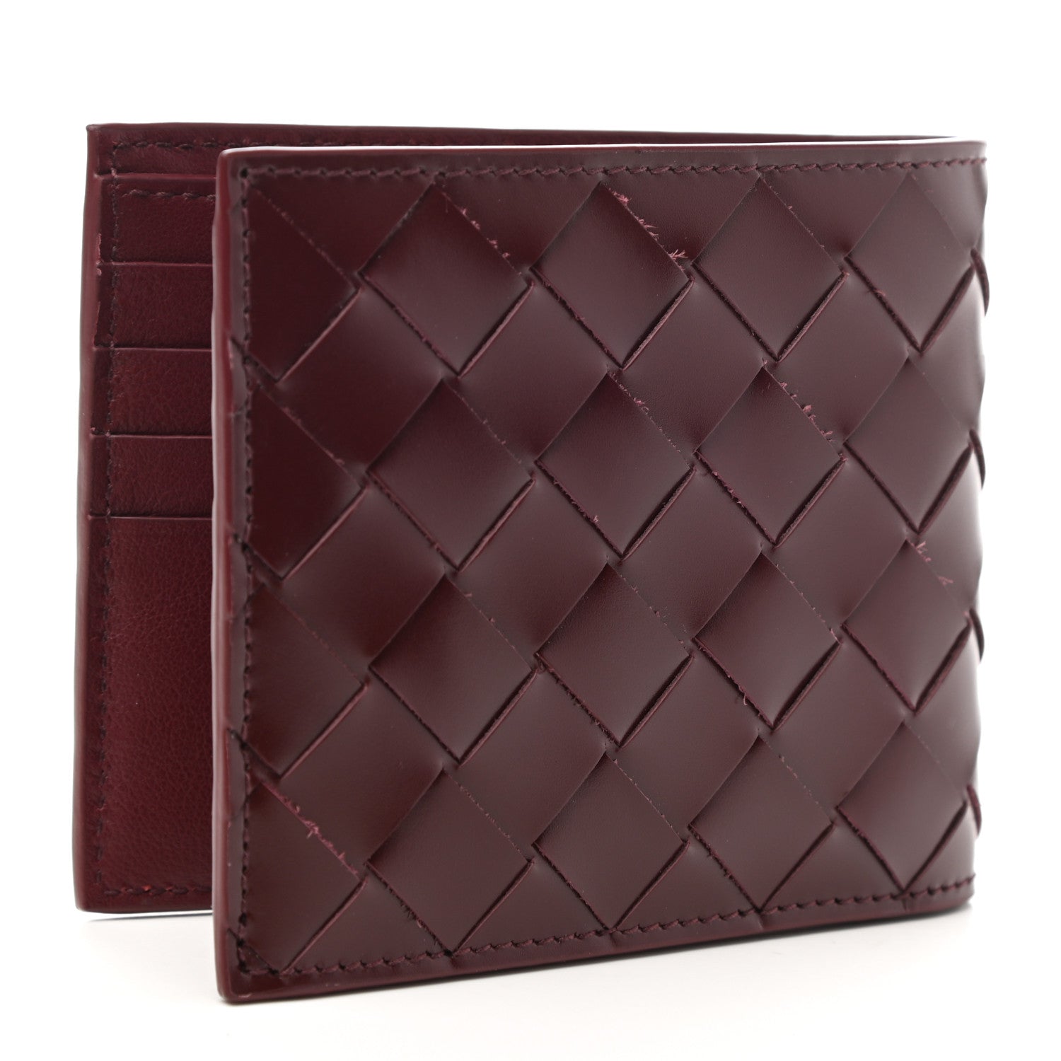 Bottega Veneta Nappa Maxi Intrecciato Bi-Fold Wallet Barolo 3 of 7