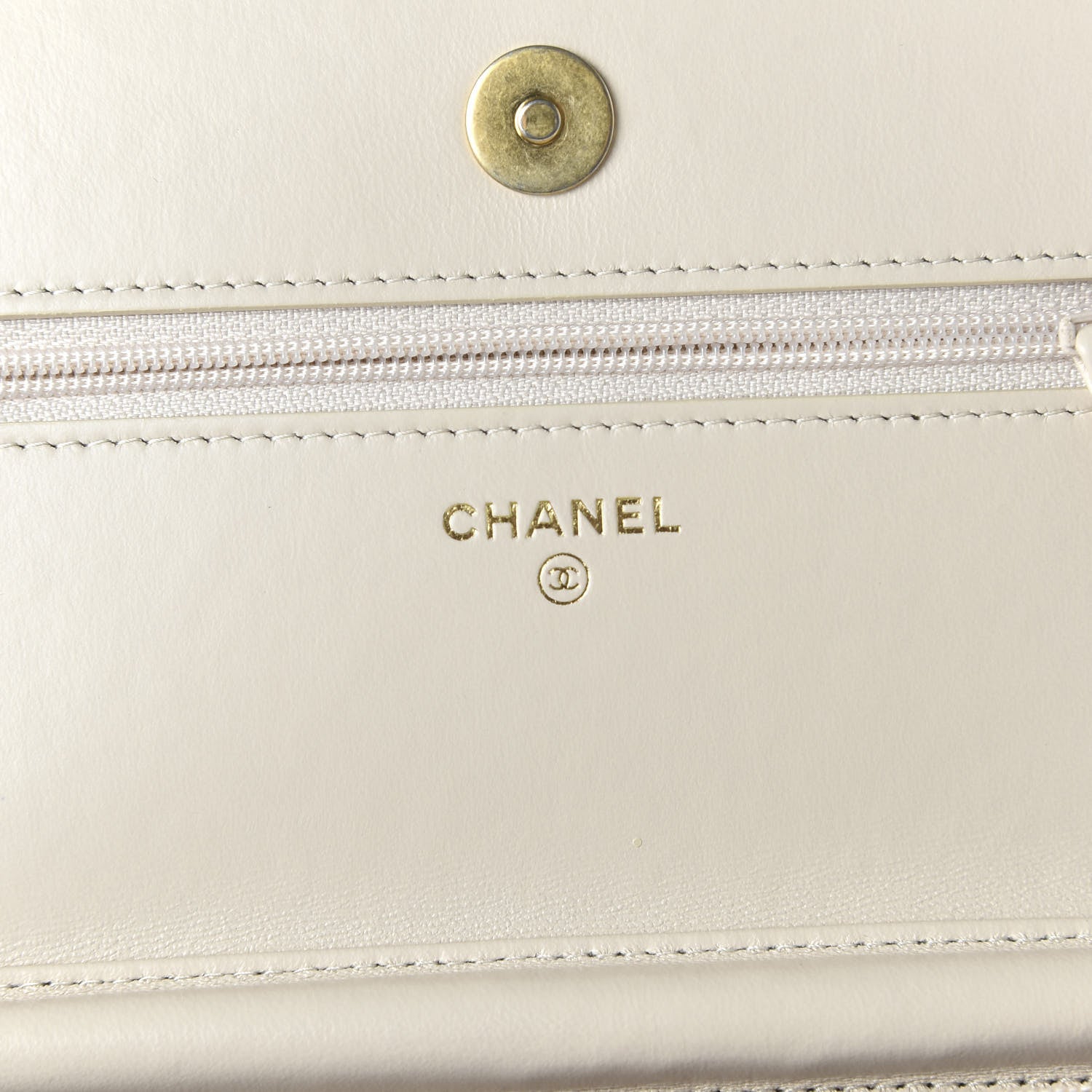 Chanel Lambskin Quilted Chain Around Wallet On Chain WOC White 8 of 10
