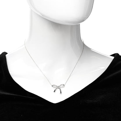 Tiffany Sterling Silver Bow Pendant Necklace 2 of 5