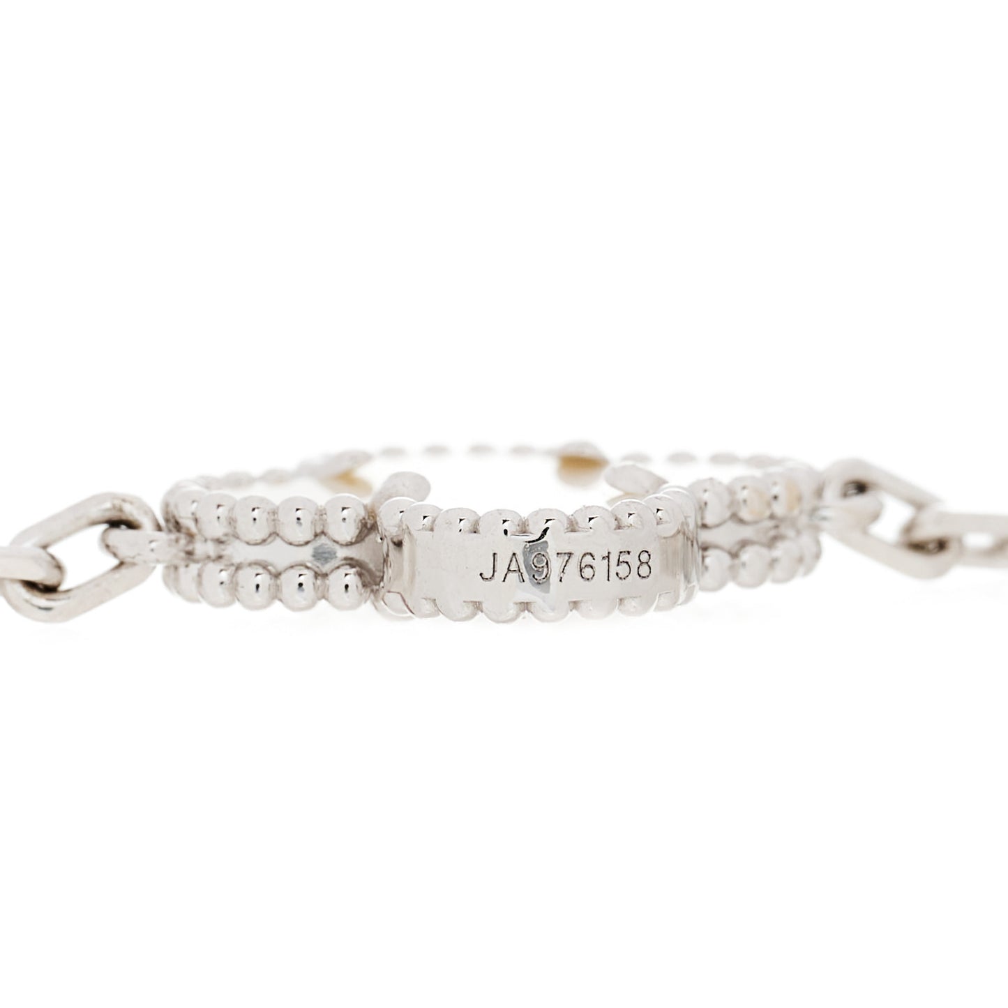 18K White Gold Mother of Pearl 5 Motifs Vintage Alhambra Bracelet