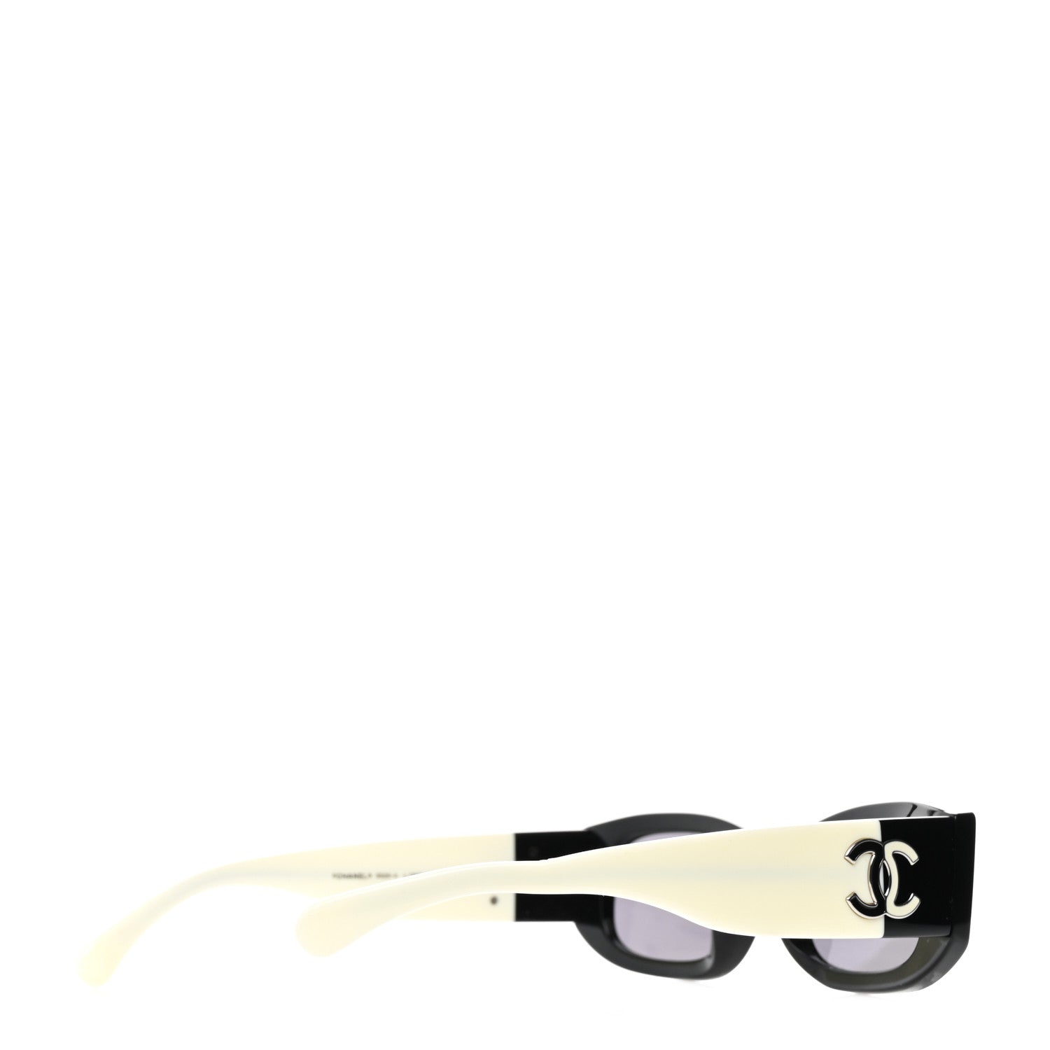 Chanel Acetate Rectangle Sunglasses 5525 Black White 4 of 7