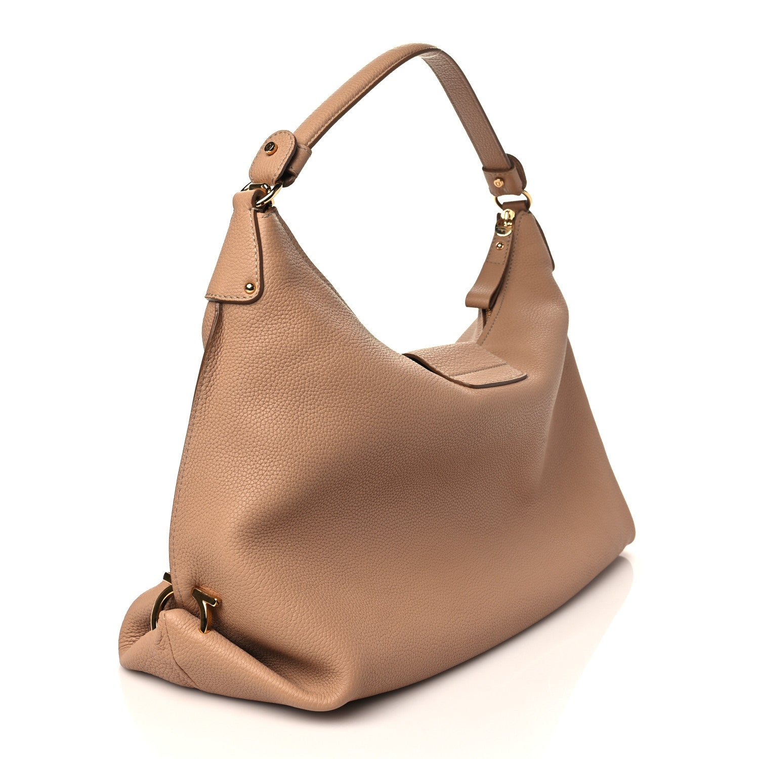 Salvatore Ferragamo Calfskin Fanisa Gancini Hobo Natural 2 of 5