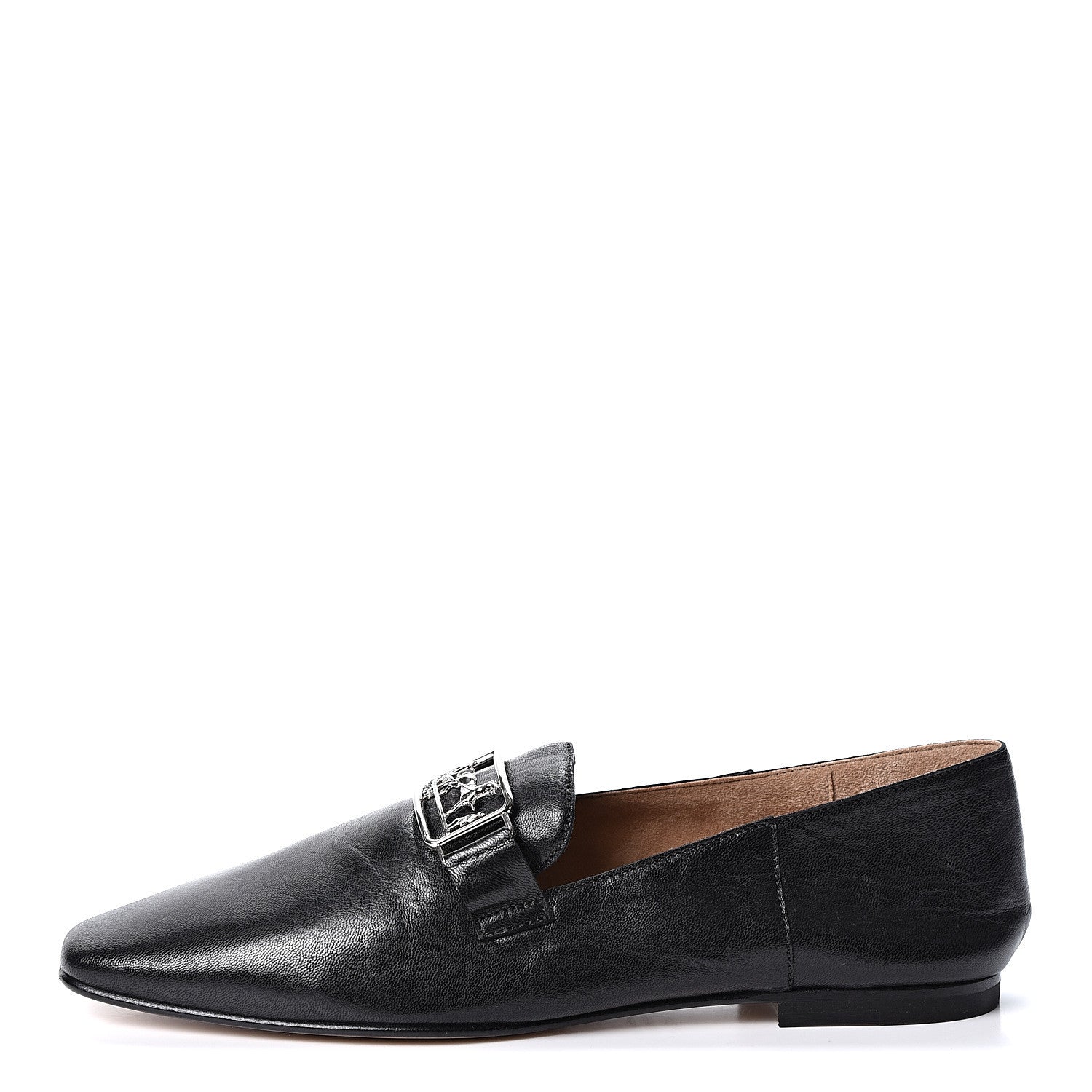 Hermes Goatskin Womens Time Loafers 36 Black 1 of 10