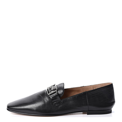 Hermes Goatskin Womens Time Loafers 36 Black 1 of 10