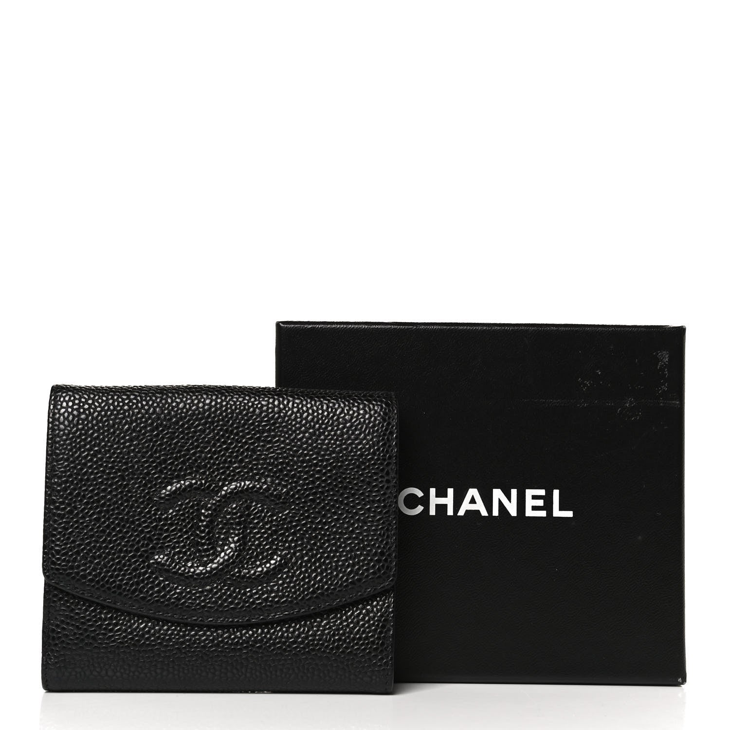 Chanel Caviar Timeless CC Compact French Wallet Black 13 of 13