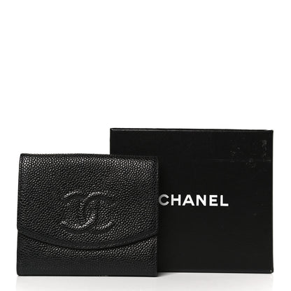 Chanel Caviar Timeless CC Compact French Wallet Black 13 of 13
