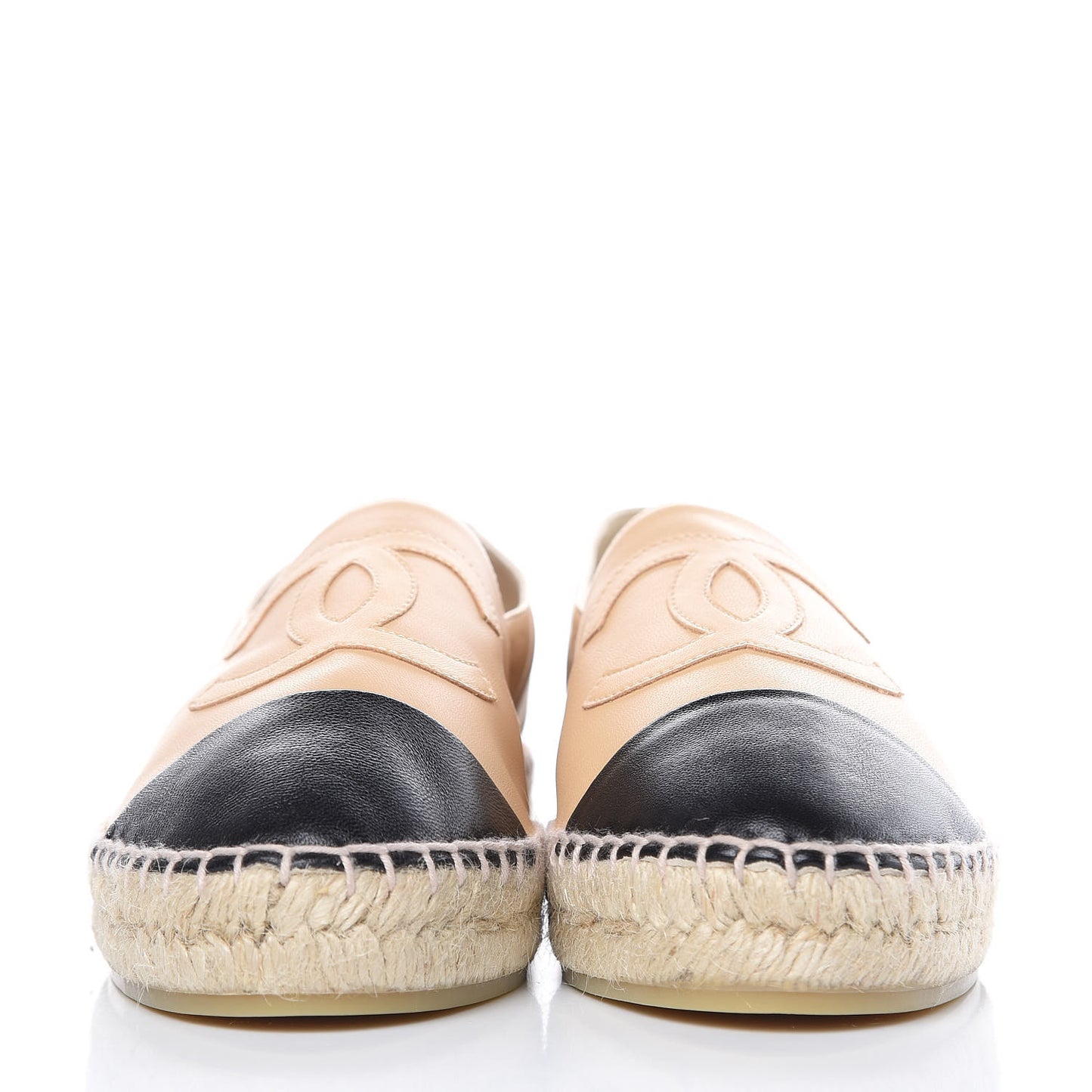 Lambskin CC Espadrilles 38 Beige Black