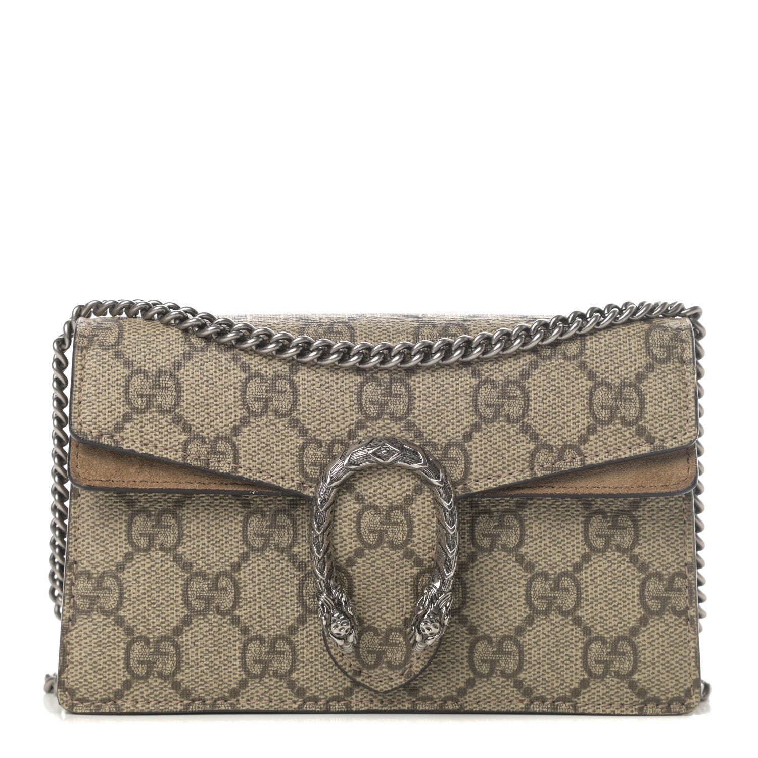 Gucci GG Supreme Monogram Super Mini Dionysus Shoulder Bag Taupe 1 of 11
