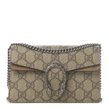 Gucci GG Supreme Monogram Super Mini Dionysus Shoulder Bag Taupe 1 of 11