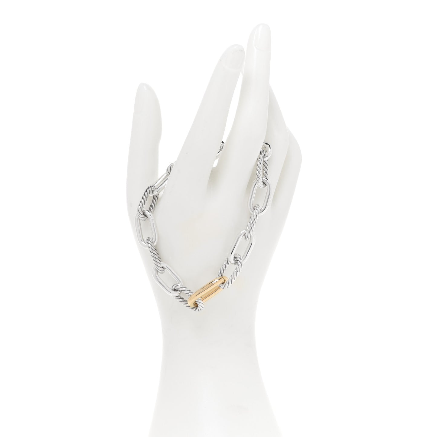 Sterling Silver 18K Yellow Gold 11mm Madison Chain Bracelet