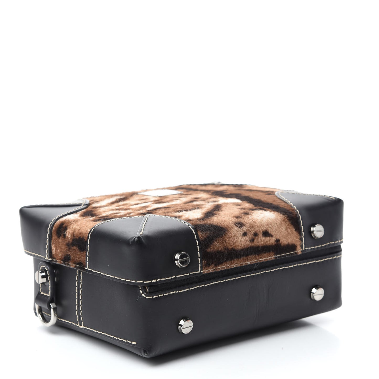 Calfskin Calf Hair Leopard Soft Berlin Crossbody Black