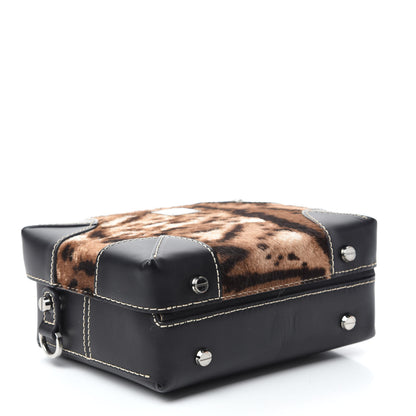 MCM Calfskin Calf Hair Leopard Soft Berlin Crossbody Black 4 of 9