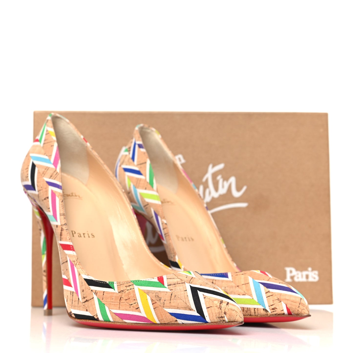 Cork Chevron Pigalle Follie 100 Pumps 38 Multicolor