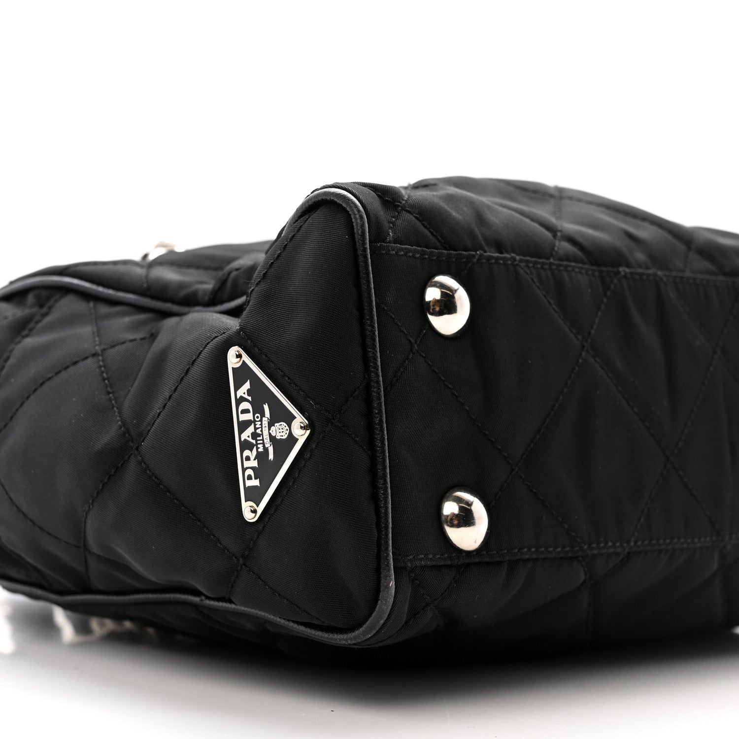 Prada Tessuto Nylon Impunturato Quilted Shopping Tote Black 9 of 15