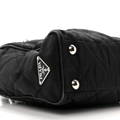Prada Tessuto Nylon Impunturato Quilted Shopping Tote Black 9 of 15