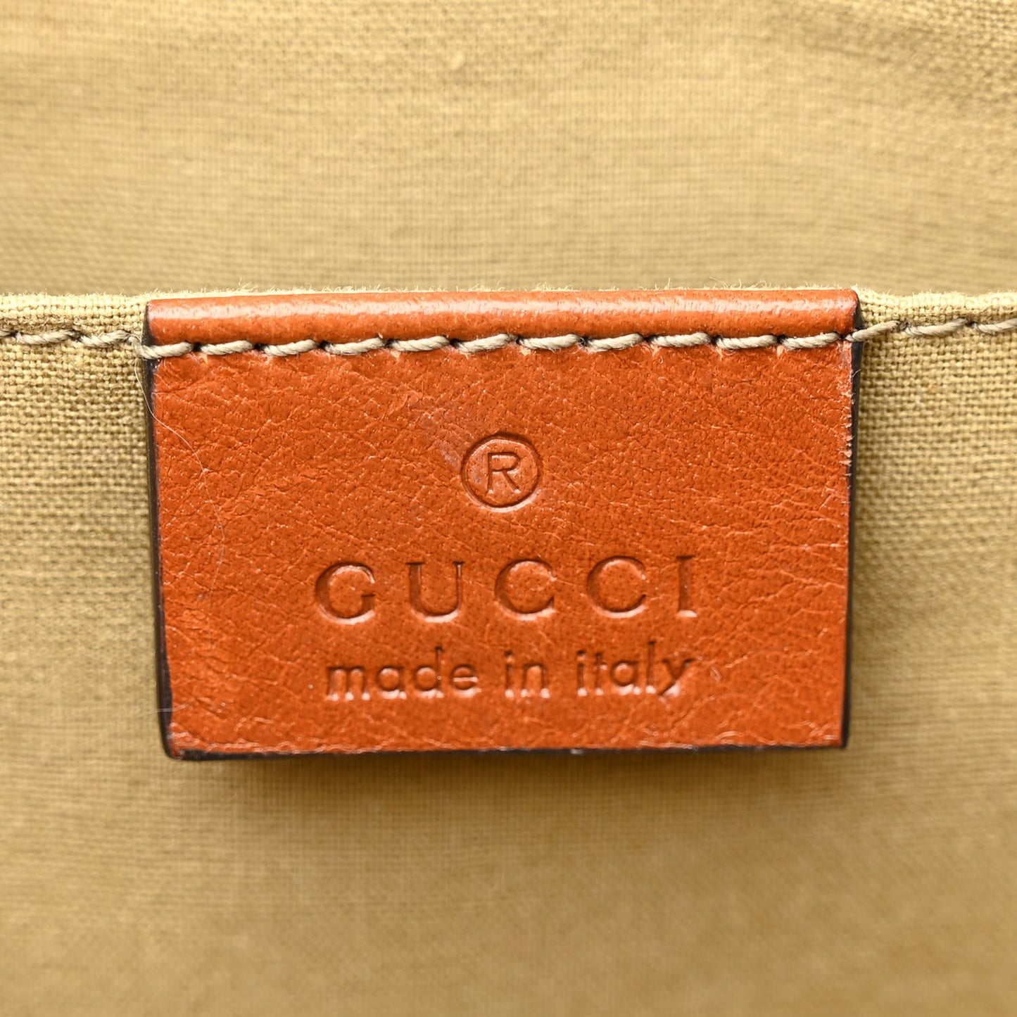 Vintage Canvas Web Shoulder Bag Sand Cuir