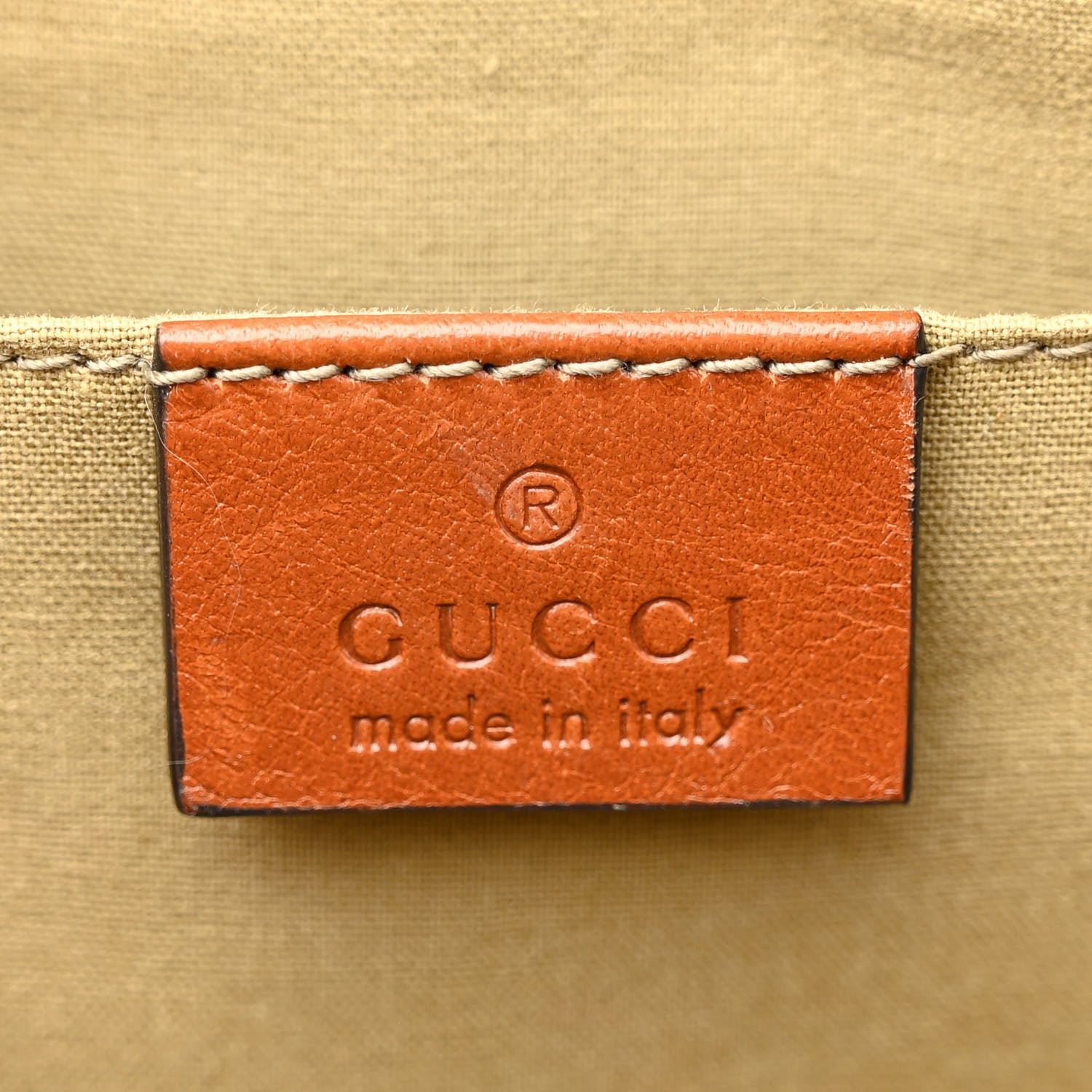 Gucci Vintage Canvas Web Shoulder Bag Sand Cuir 6 of 13
