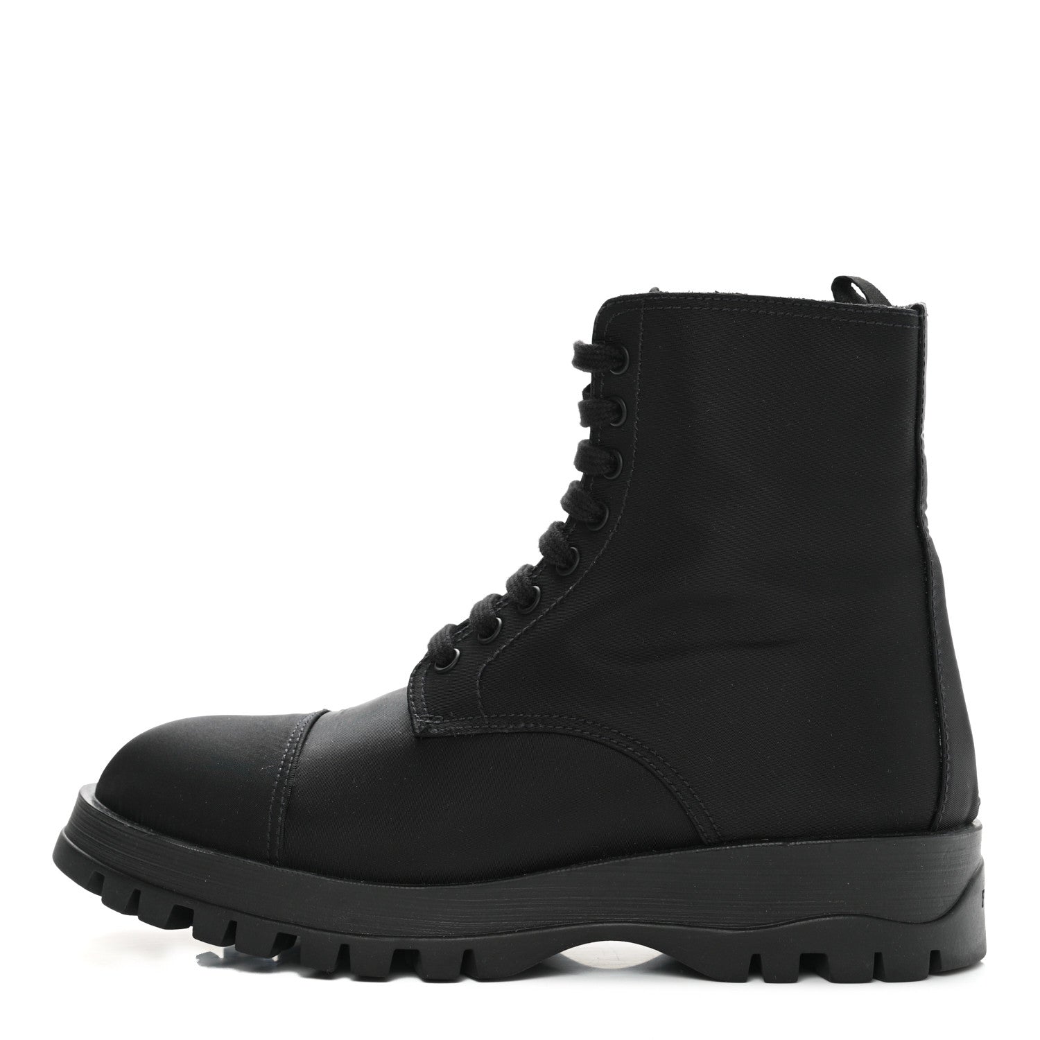 Prada Nylon Gabardine Captoe 30mm Combat Boots 36.5 Black 1 of 9