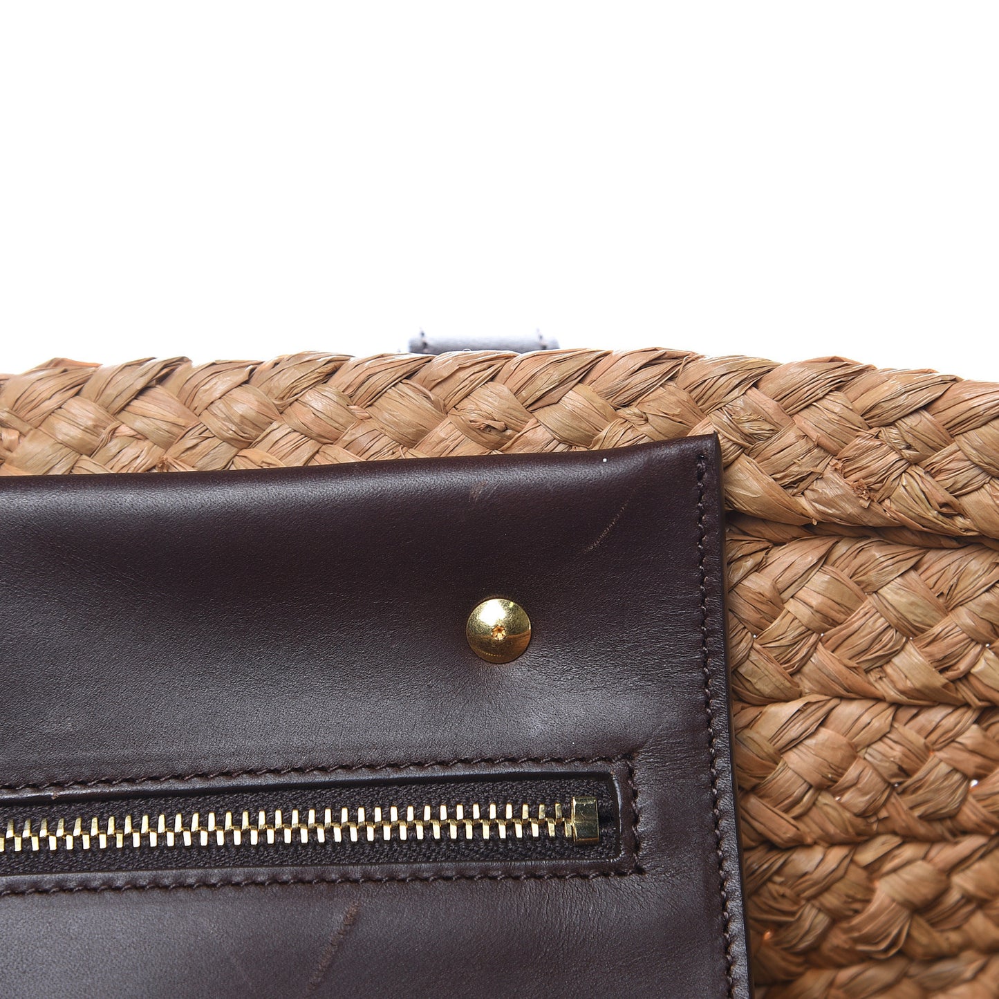Raffia Calfskin Medium Panier Tote