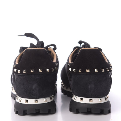 Valentino Garavani Suede Nylon Camouflage Womens Soul Rockstud Sneakers 35 Black 4 of 10