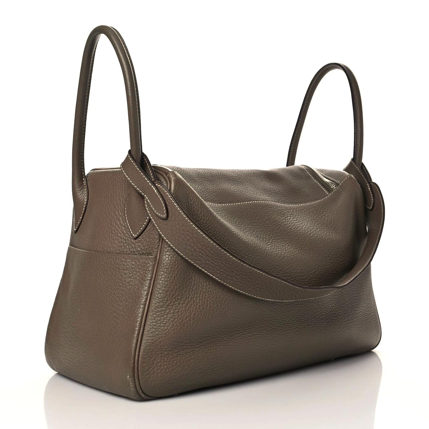 Hermes Taurillon Clemence Lindy 34 Etoupe 2 of 9