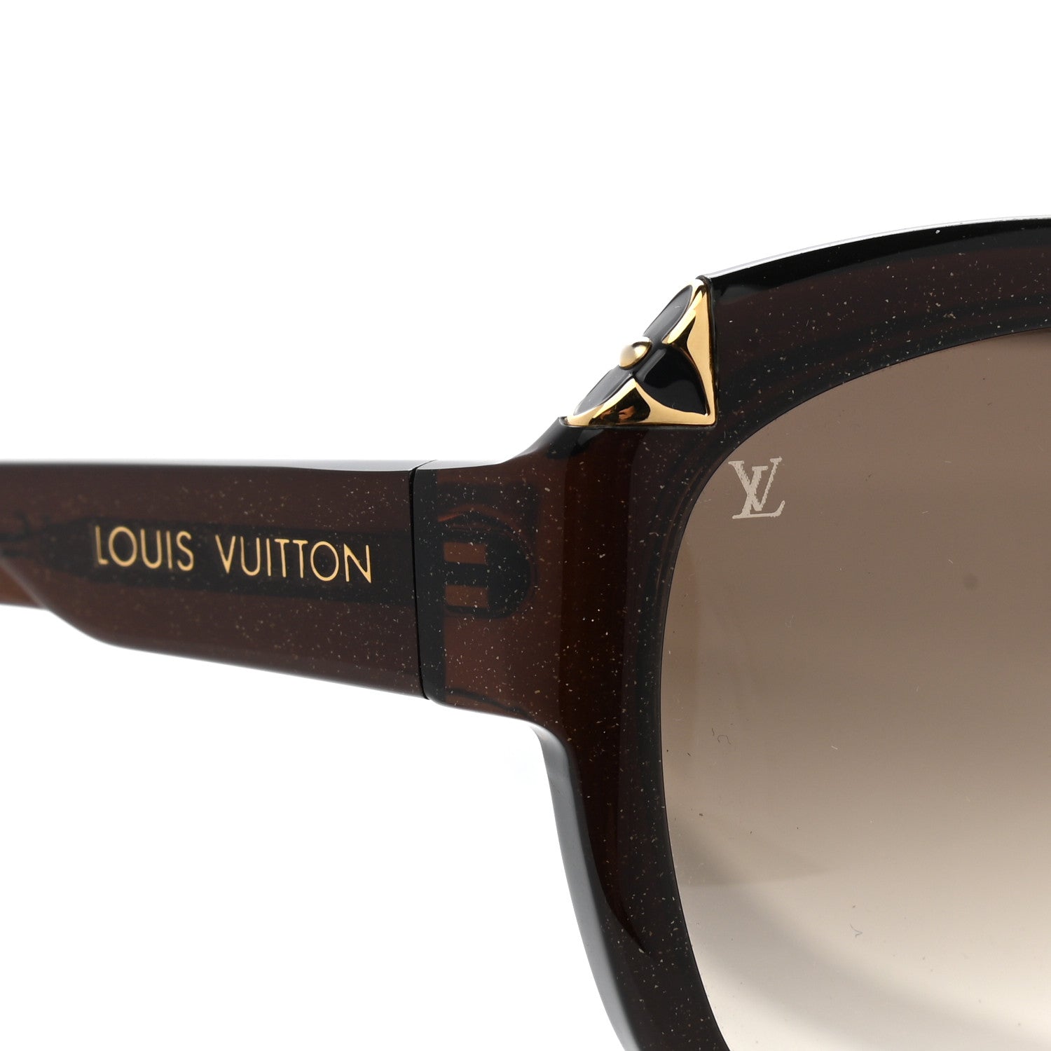Louis Vuitton Acetate Hortensia Cat Eye Sunglasses Z0486W Brown Glitter 7 of 8
