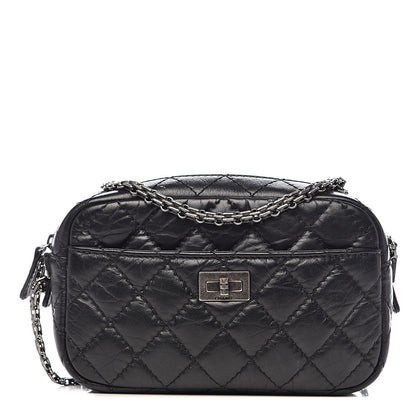 Chanel Aged Calfskin Quilted Mini Reissue Camera Case Black 1 of 12