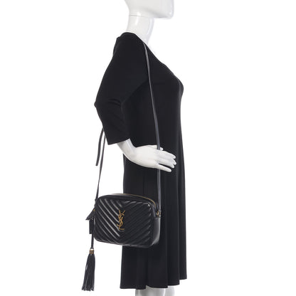 Saint Laurent Calfskin Matelasse Monogram Lou Camera Bag Black 2 of 10