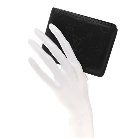 Calfskin Monogram Shadow Multiple Wallet Black