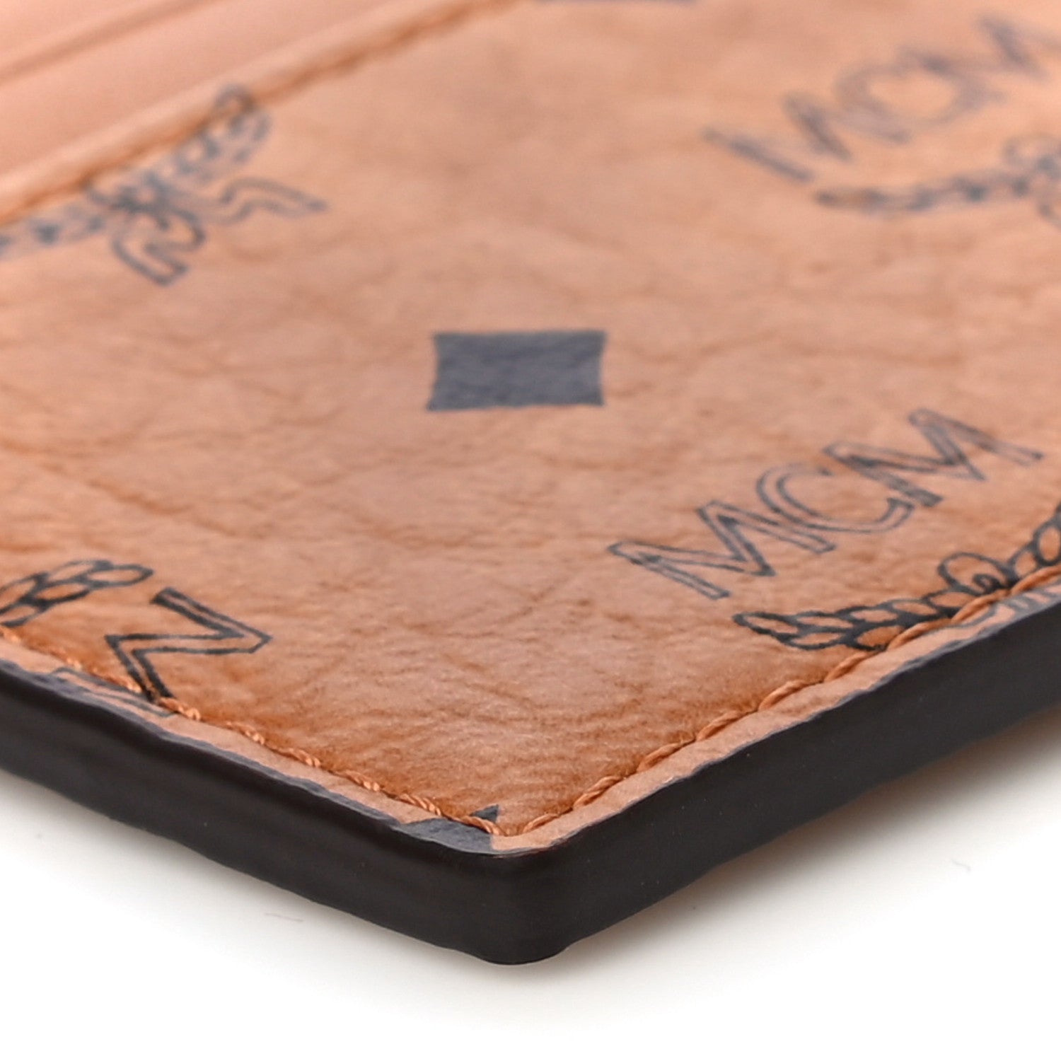 MCM Calfskin Visetos Card Holder Money Clip Cognac 5 of 10