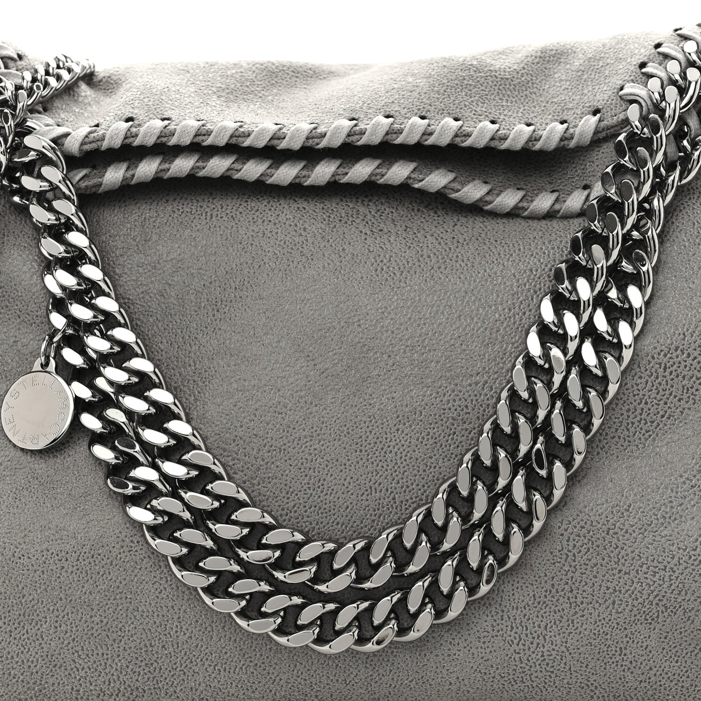Shaggy Deer Mini Falabella Fold Over Tote Light Grey