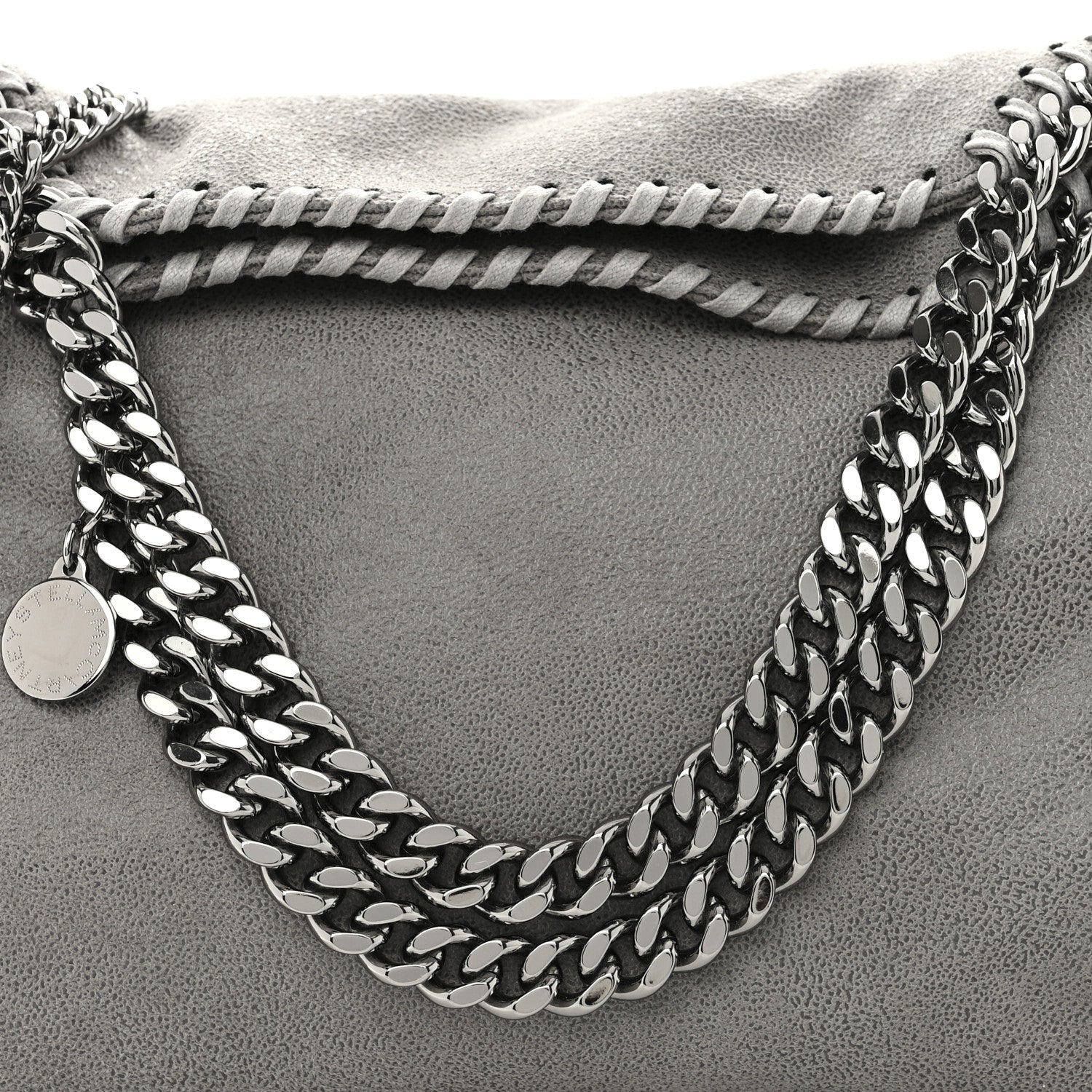 Stella McCartney Shaggy Deer Mini Falabella Fold Over Tote Light Grey 7 of 9