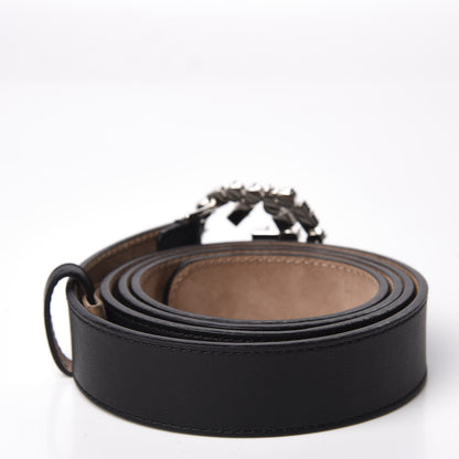 Gucci Calfskin Crystal Interlocking G Belt 100 40 Black 2 of 5