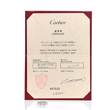 Cartier 18K White Gold Diamond 4mm LOVE Wedding Band Ring 49 4.75 5 of 5