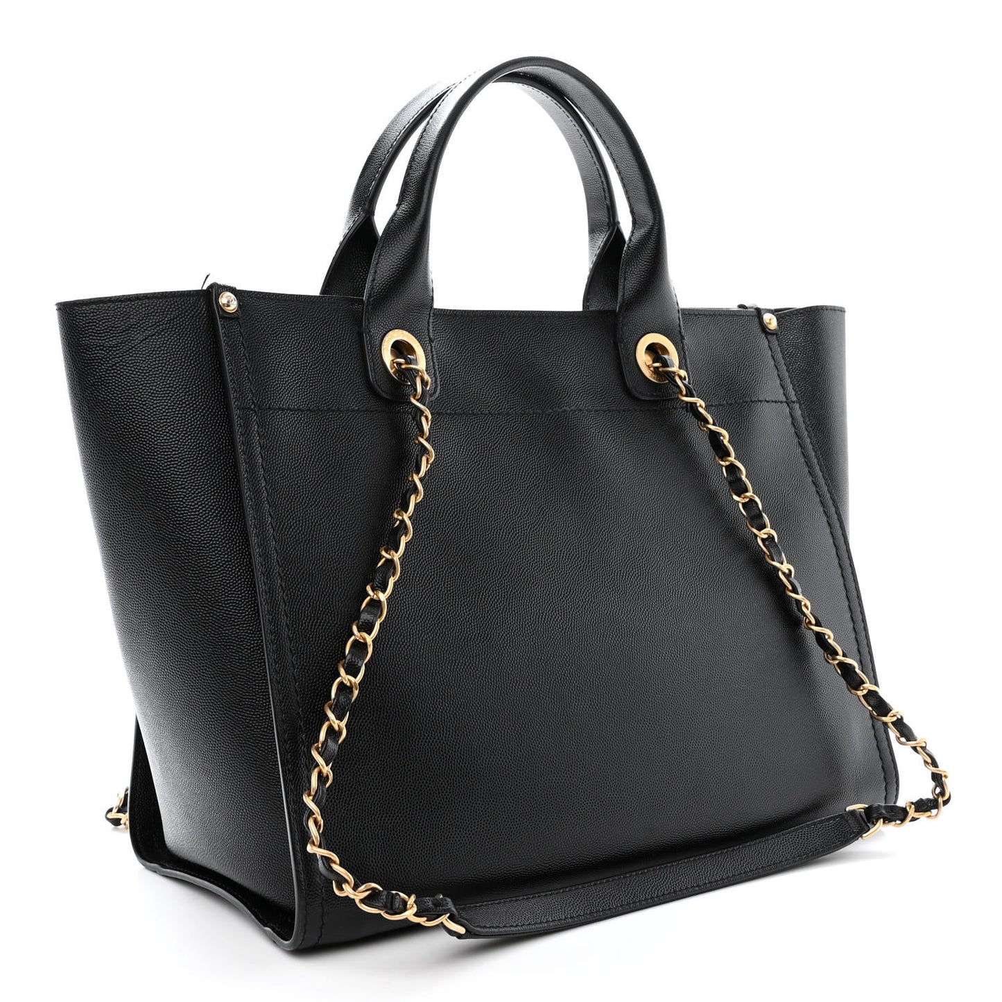 Caviar Small Studded Deauville Tote Black