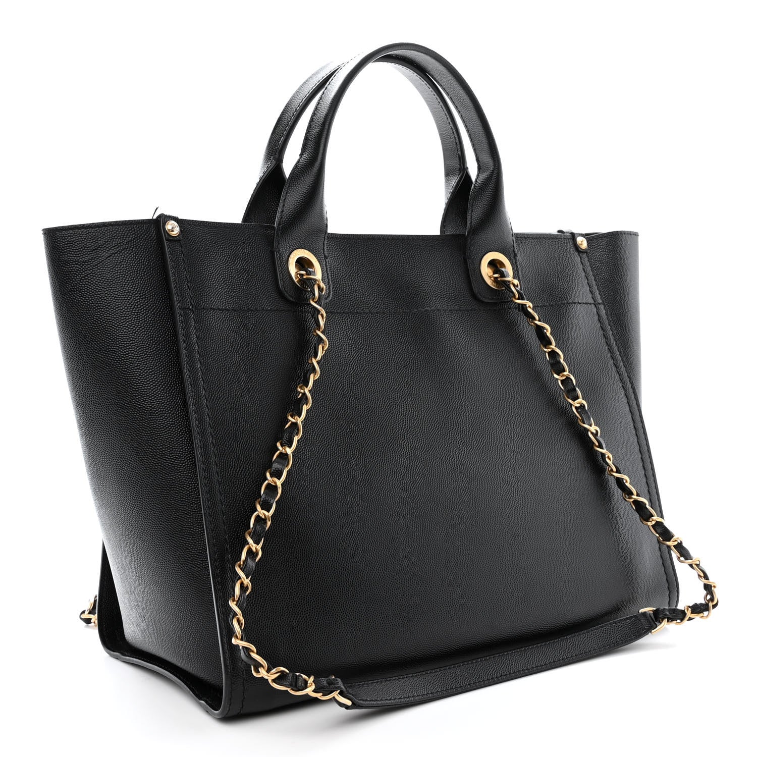 Chanel Caviar Small Studded Deauville Tote Black 3 of 14