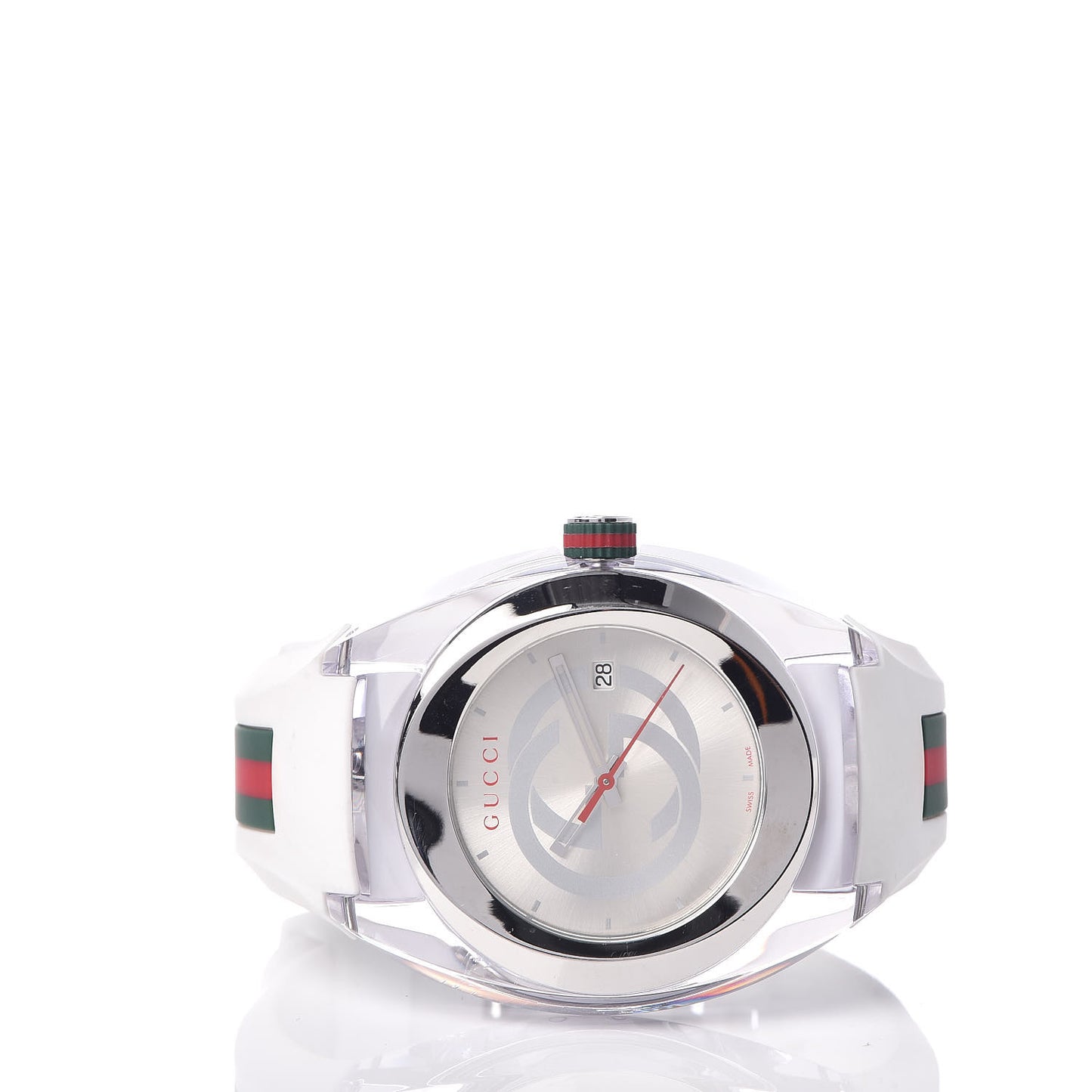 Stainless Steel Rubber 46mm Sync Web Quartz Watch White